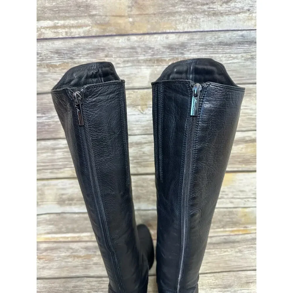 KENNETH COLE Exclusive THINK UR TOUGH Black Leather Boots 8.5
